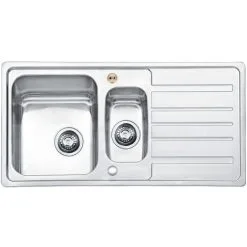 Kitchen Sink Shop 62 Bristan Index Easyfit 1.5 Bowl Universal Kitchen Sink 970mm L X 500mm W - Stainless Steel
