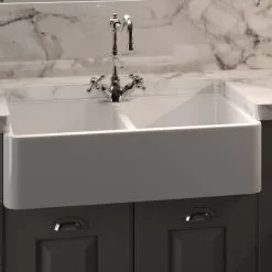 RAK CERAMICS RAK Gourmet 10 Ceramic Belfast Kitchen Sink 2.0 Bowl 800mm L X 500mm W - White