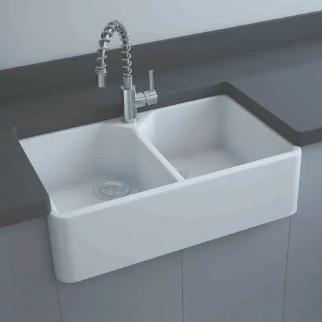RAK CERAMICS RAK Gourmet 10 Ceramic Belfast Kitchen Sink 2.0 Bowl 800mm L X 500mm W - White 3 RAK CERAMICS RAK Gourmet 10 Ceramic Belfast Kitchen Sink 2.0 Bowl 800mm L X 500mm W - White - Image 3