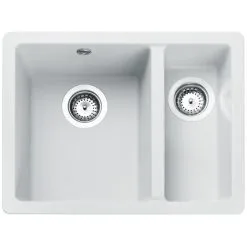 Rangemaster Paragon Kitchen Sink 1.5 Bowl Undermount Granite White FREE Waste