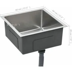 Handmade Kitchen Sink Stainless Steel VidaXL -Kitchen Sink Shop 18626035 3