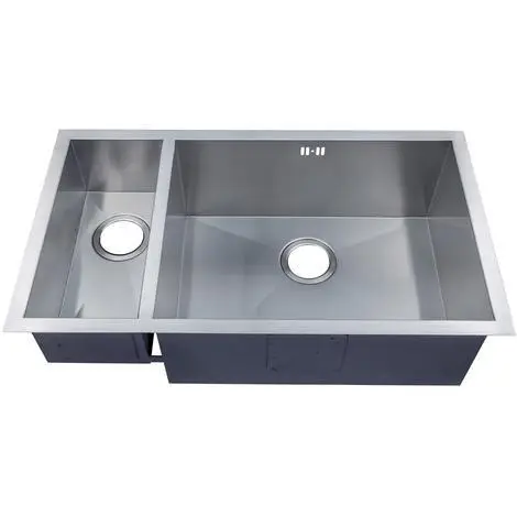 Grand Taps Handmade 1.5 Bowl Satin Stainless Steel Undermount Kitchen Sink 793 X 408 DS032R 1 Grand Taps Handmade 1.5 Bowl Satin Stainless Steel Undermount Kitchen Sink 793 X 408 DS032R
