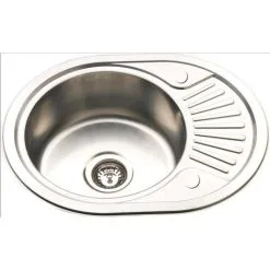 Kitchen Sink Shop 72 Grand Taps Small Compact Polished Stainless Steel Inset CounterTop Mount Kitchen Sink RB58