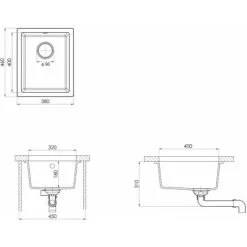 Kitchen Sink With Overflow Hole White Granite VidaXL -Kitchen Sink Shop 25847976 3