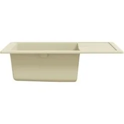Kitchen Sink With Overflow Hole Oval Beige Granite VidaXL -Kitchen Sink Shop 26457686 5