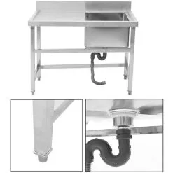 Livingandhome Domestic Commercial Stainless Steel Kitchen Sink With Platform -Kitchen Sink Shop 27209026 5