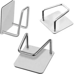 LangRay 4 Piece Sponge Sink Holder, Kitchen Sponge Holder, Adhesive Sponge Holder, Sponge Sink Hook, No Drill Stainless Steel Waterproof Sponge Sink Holder For Kitchen Sink, Kitchen, Scrubber -Kitchen Sink Shop 37265666 3