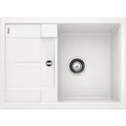 Kitchen Sink Shop 41 Blanco Evier METRA 45 S Compact PuraDur With Reversible Drainer In Silgranit 68x50cm, White (519565)