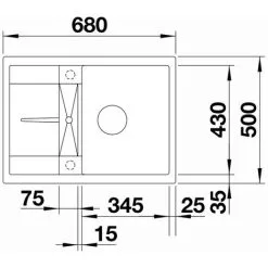 Blanco Evier METRA 45 S Compact PuraDur With Reversible Drainer In Silgranit 68x50cm, White (519565) -Kitchen Sink Shop 43502481 3