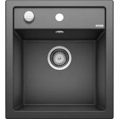 Kitchen Sink Shop 43 Blanco Sink DALAGO 45 PuraDur In Silgranit With Automatic Drain 46.5x51cm, Anthracite (517156)