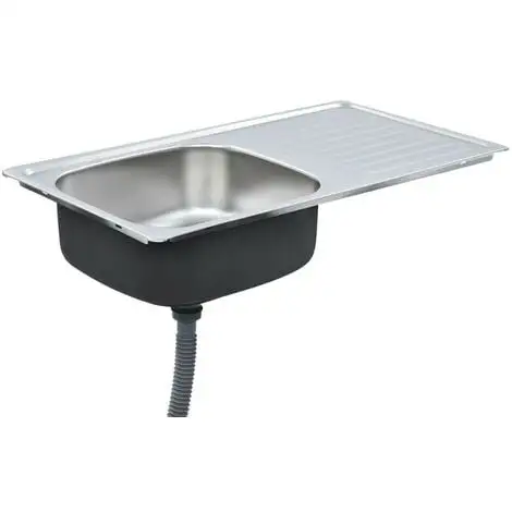 Topdeal Kitchen Sink With Strainer And Trap Stainless Steel FF145073UK 4 Topdeal Kitchen Sink With Strainer And Trap Stainless Steel FF145073UK - Image 4