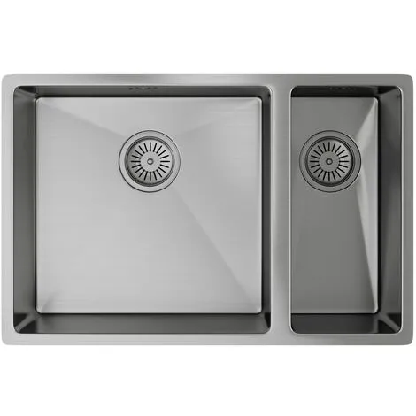 Sauber Kitchen Sink 1.5 Bowl 670x440mm Grey Composite Undermount Inset Waste 3 Sauber Kitchen Sink 1.5 Bowl 670x440mm Grey Composite Undermount Inset Waste - Image 3