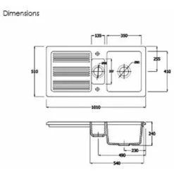 RAK CERAMICS Ceramic 1.5 Bowl Kitchen Sink With Waste By Rak - White - 20 Year Guarantee 9 RAK CERAMICS Ceramic 1.5 Bowl Kitchen Sink With Waste By Rak - White - 20 Year Guarantee -Kitchen Sink Shop 64565058 5