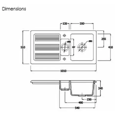 RAK CERAMICS Ceramic 1.5 Bowl Kitchen Sink With Waste By Rak - White - 20 Year Guarantee 5 RAK CERAMICS Ceramic 1.5 Bowl Kitchen Sink With Waste By Rak - White - 20 Year Guarantee - Image 5