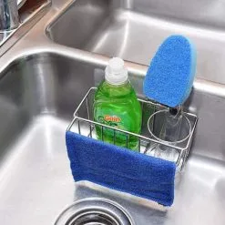 EINEMGELD Adhesive Stainless Steel Sponge Holder ,Brush Holder , Dish Cloth Hanger, 3-in-1 Kitchen Sink Caddy, Rust Proof Water Proof, No Drilling -Kitchen Sink Shop 68106637 4