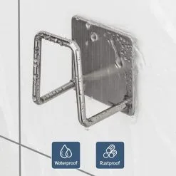 EINEMGELD 2 Pack Kitchen Sink Sponge Holder, Strong Adhesive Small Sponge Holder Rust Resistant Waterproof Kitchen Sink Cart - Smallest Size Saves Sink Space - 304 Stainless Steel, Quick Dry -Kitchen Sink Shop 68107741 3