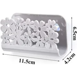 EINEMGELD 5PCS Kitchen Sink Sponge Holder 11.5x4.2x6.5cm Suction Cup Sponge Holder, Plastic Draining Rack Storage Basket Kitchen Sponge Holder Kitchen Sink Utensils Soap Dish -Kitchen Sink Shop 75323117 5