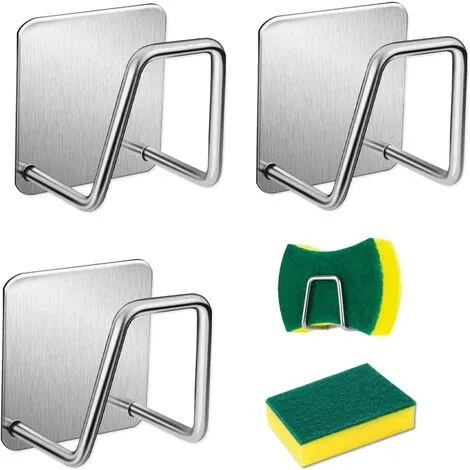 EINEMGELD Pieces Sponge Holder,Kitchen Sponge Holder,Self Adhesive Sponge Holder,Adhesive Sponge Holder For Quick Dry Kitchen Sink Waterproof Stainless Steel Sponge Holder For Kitchen Accessories 1 EINEMGELD Pieces Sponge Holder,Kitchen Sponge Holder,Self Adhesive Sponge Holder,Adhesive Sponge Holder For Quick Dry Kitchen Sink Waterproof Stainless Steel Sponge Holder For Kitchen Accessories
