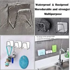 EINEMGELD Pieces Sponge Holder,Kitchen Sponge Holder,Self Adhesive Sponge Holder,Adhesive Sponge Holder For Quick Dry Kitchen Sink Waterproof Stainless Steel Sponge Holder For Kitchen Accessories 8 EINEMGELD Pieces Sponge Holder,Kitchen Sponge Holder,Self Adhesive Sponge Holder,Adhesive Sponge Holder For Quick Dry Kitchen Sink Waterproof Stainless Steel Sponge Holder For Kitchen Accessories -Kitchen Sink Shop 75323266 4