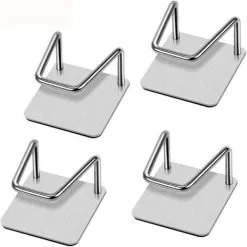 EINEMGELD 4 Pieces Sponge Sink Holder, Kitchen Sponge Holder, Adhesive Sponge Holder, Sponge Sink Hook, No Drilling Stainless Steel Waterproof Sponge Sink Holder For Kitchen Sink, Kitchen, Scrubber