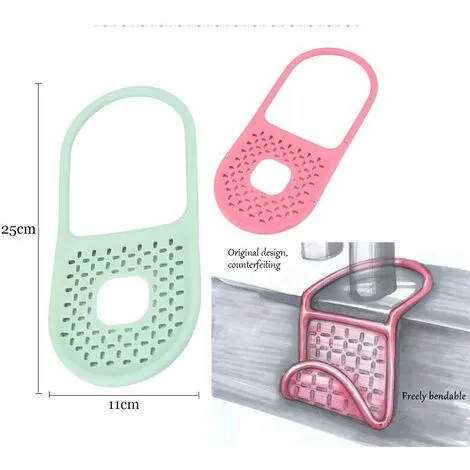 EINEMGELD Foldable Kitchen Sponge Holder - Hanging Sponge Basket Sink Holders, Ideal For Holding Sponge, Brush Etc. (Set Of 2, Pink + Green) 1 EINEMGELD Foldable Kitchen Sponge Holder - Hanging Sponge Basket Sink Holders, Ideal For Holding Sponge, Brush Etc. (Set Of 2, Pink + Green)