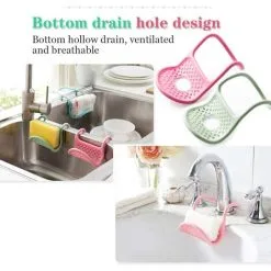 EINEMGELD Foldable Kitchen Sponge Holder - Hanging Sponge Basket Sink Holders, Ideal For Holding Sponge, Brush Etc. (Set Of 2, Pink + Green) 7 EINEMGELD Foldable Kitchen Sponge Holder - Hanging Sponge Basket Sink Holders, Ideal For Holding Sponge, Brush Etc. (Set Of 2, Pink + Green) -Kitchen Sink Shop 75327504 3