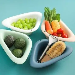 EINEMGELD Sink Strainer Sink Drain Rack Kitchen Sink Triangular Sink Strainer Sponge Holder For Bathroom Kitchen Rack Corner White,One Size 9 EINEMGELD Sink Strainer Sink Drain Rack Kitchen Sink Triangular Sink Strainer Sponge Holder For Bathroom Kitchen Rack Corner White,One Size -Kitchen Sink Shop 75327995 5