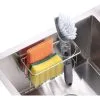 FVBJD Sponge Holder And Sink Caddy – 2 In 1 Kitchen Brush Holder – No Drilling With Adhesives – Waterproof & Sturdy Kitchen Ware