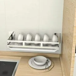 NAXUNNN Wall Mounted Dish Rack Stainless Steel Dish Dryer Silver, 44 X 16cm -Kitchen Sink Shop 79351629 5