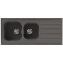 Liquida DK20GR 2.0 Bowl Composite Inset Reversible Large Grey Kitchen Sink