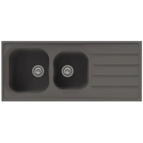 Liquida DK20GR 2.0 Bowl Composite Inset Reversible Large Grey Kitchen Sink 1 Liquida DK20GR 2.0 Bowl Composite Inset Reversible Large Grey Kitchen Sink