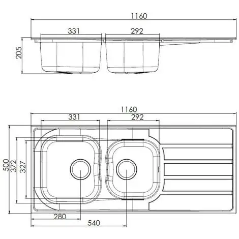 Liquida DK20GR 2.0 Bowl Composite Inset Reversible Large Grey Kitchen Sink 3 Liquida DK20GR 2.0 Bowl Composite Inset Reversible Large Grey Kitchen Sink - Image 3