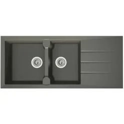 Liquida LP20GR 2.0 Bowl Composite Inset Reversible Grey Kitchen Sink