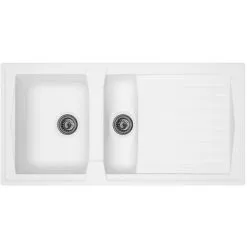 Liquida AR15WH 1.5 Bowl Composite Inset Reversible White Kitchen Sink
