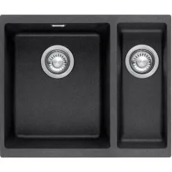 Franke Sirius SID160CB 1.5 Bowl Tectonite Undermount Black Kitchen Sink