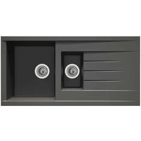 Liquida CU15GR 1.5 Bowl Composite Inset Reversible Grey Kitchen Sink 1 Liquida CU15GR 1.5 Bowl Composite Inset Reversible Grey Kitchen Sink