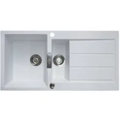 Franke Sirius S2D651PW 1.5 Bowl Tectonite Reversible Polar White Kitchen Sink