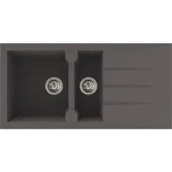 Kitchen Sink Shop 74 Liquida LP15GR 1.5 Bowl Composite Inset Reversible Grey Kitchen Sink