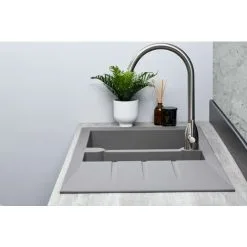 Liquida LP15GR 1.5 Bowl Composite Inset Reversible Grey Kitchen Sink -Kitchen Sink Shop 81167306 4