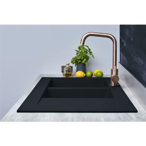 Liquida EW20BL 2.0 Bowl Composite Inset Reversible Black Kitchen Sink 5 Liquida EW20BL 2.0 Bowl Composite Inset Reversible Black Kitchen Sink - Image 5