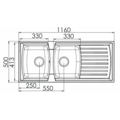 Liquida AR20GR 2.0 Bowl Composite Inset Reversible Large Grey Kitchen Sink 8 Liquida AR20GR 2.0 Bowl Composite Inset Reversible Large Grey Kitchen Sink -Kitchen Sink Shop 81167329 4