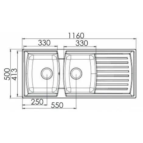 Liquida AR20GR 2.0 Bowl Composite Inset Reversible Large Grey Kitchen Sink 4 Liquida AR20GR 2.0 Bowl Composite Inset Reversible Large Grey Kitchen Sink - Image 4
