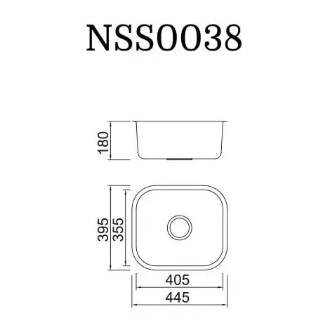 SCOTT & JAMES Scott & James Medium Rounded Undermount Sink 445 X 395 Mm - Stainless Steel - NSS0038 2 SCOTT & JAMES Scott & James Medium Rounded Undermount Sink 445 X 395 Mm - Stainless Steel - NSS0038 - Image 2