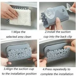 SWYEOOT Sponge Sponge Holder Sponge Clip Holder Organizer Sink With Suction COUTE For Kitchen Sink Hanging Basket Table Drainer Liquid Cart Drainer 2 Pieces (Gray, Beige) 7 SWYEOOT Sponge Sponge Holder Sponge Clip Holder Organizer Sink With Suction COUTE For Kitchen Sink Hanging Basket Table Drainer Liquid Cart Drainer 2 Pieces (Gray, Beige) -Kitchen Sink Shop 85705490 3