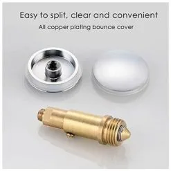 ERHOPE Universal Bathroom Plug, 38mm Basin Drain Plug, Pop Up Bathroom Sink Drain Stopper, Solid Brass Chrome Plated -Kitchen Sink Shop 86408285 5