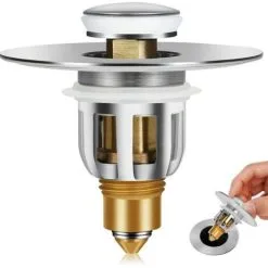 Kitchen Sink Shop 49 BOED Stainless Steel Pop Up Sink Stopper, Anti-Clog Drain Strainer,Pop Up Sink Stopper Bathtub Sink Drain Stopper For 26mm-50mm Holes