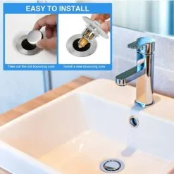 BOED Stainless Steel Pop Up Sink Stopper, Anti-Clog Drain Strainer,Pop Up Sink Stopper Bathtub Sink Drain Stopper For 26mm-50mm Holes -Kitchen Sink Shop 86503639 4