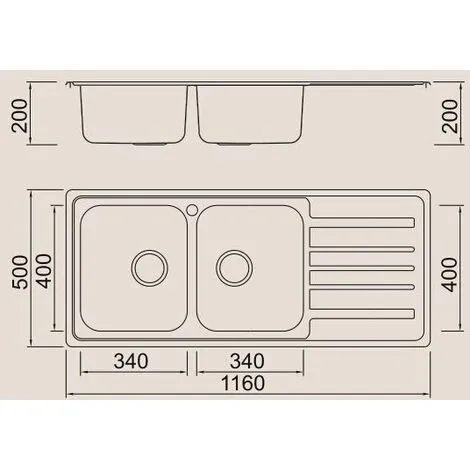 Sauber S�uber Prima Kitchen Sink 2.0 Double Bowl Stainless Steel Reversible Inset Waste 3 Sauber S�uber Prima Kitchen Sink 2.0 Double Bowl Stainless Steel Reversible Inset Waste - Image 3