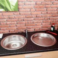 Sauber S�uber Round Kitchen Sink Single Bowl Drainer Stainless Steel Inset Basket Waste