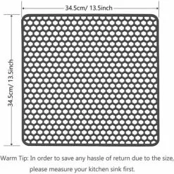 ERHOPE Silicone Kitchen Sink Protector Mat, For Stainless Steel Or Farmhouse Porcelain Sink, 34cm X 34cm (Grey) -Kitchen Sink Shop 87623739 5